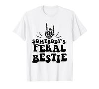 Groovy Somebody's Feral Bestie divertente per le donne migliori amiche Maglietta