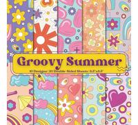 Groovy Summer Scrapbook Paper Craft Pad: 10 Retro Summer Designs, 20 Double-Side Sheets Printed on 8.5"x8.5" Size Paper With Premium Color. Great For ... Collage, Decoupage, Album, DIY Etc.