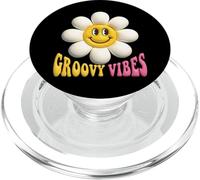 Groovy Vibes Happy Daisy Flower, arte positiva retrò con sorriso PopSockets PopGrip per MagSafe