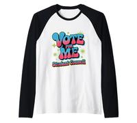 Groovy Vote for Me Consiglio Studentesco Divertente elezione in Classe Maglia con Maniche Raglan