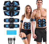 GROSBEAK EMS Stimolatore Muscolare ABS Trainer, tonico Elettrico per Muscoli Addominali per Uomini e Donne, 8 modalità stimolatore AB per Braccia, Vita, Ricaricabile, Delicato sulla Pelle