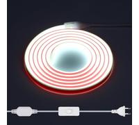 Großcat Striscia LED COB 220V 2M Esterno Impermeabile, 288 LED/m, Bianco freddo da 6000K senza trasformatore, nastro LED flessibile e tagliabile con interruttore per decorazioni domestiche, cucina, tv