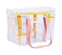 Große, transparente Tragetasche - Transparente Schultertasche mit Reißverschluss für Damen, stylische Reisehandtasche | Vielseitiges Accessoire für Strands, Fitnessstudio, Shopping und Schwimmen
