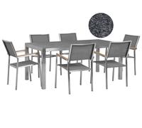 GROSSETO 6 posti Set da pranzo da giardino Grigio Granito Lucido