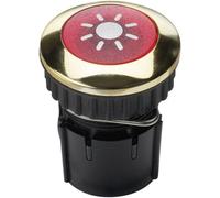 Grothe 1522067 Pulsante per Campanello, Manicotto in Ottone Protact 102 LED, Placcato Oro/Rosso