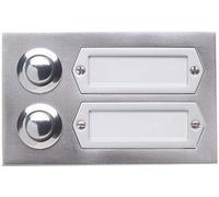 Grothe ETA502GA - Piastra a pianale in alluminio anodizzato, con 2 pulsanti a lama, colore: Argento