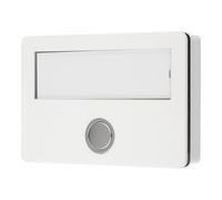 Grothe Pulsante campanello con grande targhetta per il nome, illuminazione a LED, superficie in plastica, colore bianco ETA 642 (dopo il montaggio non sono visibili viti, inclusa cornice)