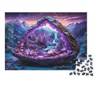 Grotta di Cristallo Foresta Fantastica Puzzle 1000 Pezzi Gioco di Puzzle 1000 Pezzi Carta Adulti Notte Magica Relax Famiglia Decorazione Regalo 38x26cm/1000pcs