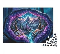 Grotta di Cristallo Panorama Montagna Puzzle 1000 Pezzi Carta Puzzle per Adulti Magica Geode Rilassante Decorazione Regalo 38x26cm/1000pcs