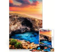 Grotta marina al tramonto a Malta, paesaggio Puzzle da 1000 pezzi per adolescenti, rompicapo, gioco rilassante, taglio premium, regalo di Natale (38x52cm)
