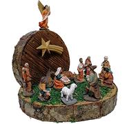 Grotta su Tronco con pastori luci e natività Completa di Natale Sacra Famiglia presepe casa addobbi Capanna Decorazioni Albero