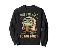 Grouchy Frog Non Amichevole Non Toccare caffè introverso Felpa