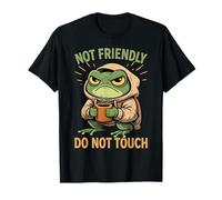 Grouchy Frog Non Amichevole Non Toccare caffè introverso Maglietta