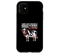 Grouchy Old Woman Cow Full Time Job Funny Tee Custodia per iPhone 11