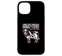 Grouchy Old Woman Cow Full Time Job Funny Tee Custodia per iPhone 13