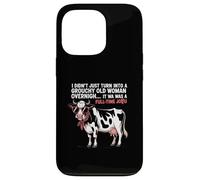 Grouchy Old Woman Cow Full Time Job Funny Tee Custodia per iPhone 13 Pro