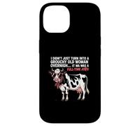 Grouchy Old Woman Cow Full Time Job Funny Tee Custodia per iPhone 14