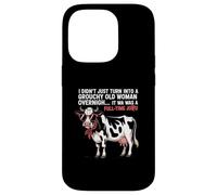 Grouchy Old Woman Cow Full Time Job Funny Tee Custodia per iPhone 14 Pro