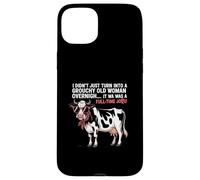 Grouchy Old Woman Cow Full Time Job Funny Tee Custodia per iPhone 15 Plus