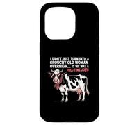 Grouchy Old Woman Cow Full Time Job Funny Tee Custodia per iPhone 15 Pro