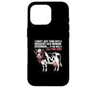 Grouchy Old Woman Cow Full Time Job Funny Tee Custodia per iPhone 16 Pro