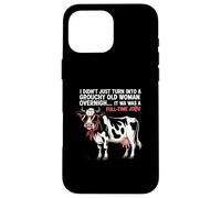 Grouchy Old Woman Cow Full Time Job Funny Tee Custodia per iPhone 16 Pro Max