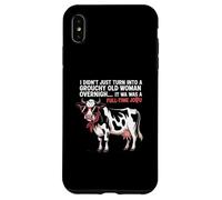 Grouchy Old Woman Cow Full Time Job Funny Tee Custodia per iPhone XS Max