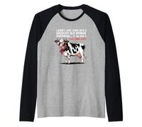 Grouchy Old Woman Cow Full Time Job Funny Tee Maglia con Maniche Raglan