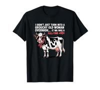 Grouchy Old Woman Cow Full Time Job Funny Tee Maglietta