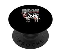 Grouchy Old Woman Cow Full Time Job Funny Tee PopSockets PopGrip Adesivo
