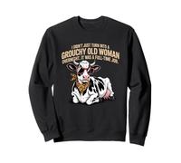 Grouchy Old Woman Cow Funny Leopard Print Humor Felpa