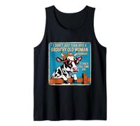 Grouchy Old Woman Cow Vintage Sign Farm Humor Canotta