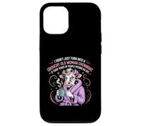 Grouchy Old Woman Funny Cow Coffee Sass Custodia per iPhone 12/12 Pro