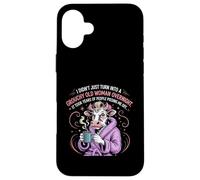 Grouchy Old Woman Funny Cow Coffee Sass Custodia per iPhone 16 Plus