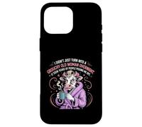 Grouchy Old Woman Funny Cow Coffee Sass Custodia per iPhone 16 Pro Max