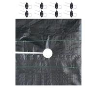 Ground Cover Fabric | Grass Tarp,Black Landscape Cover with Nails for Hillside Erosion Gravel Pathway Artificial Turf Playground Flower Beds