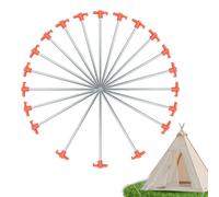 Ground Stakes Tent Pegs, Heavy Duty Tarp Nails, 20-Piece Outdoor Anchors, Anti-Bend Canopy Fixation, Camping Garden Pegs for Beach, Patio, Trekking, Grassland, 0.24x9.84 Inches