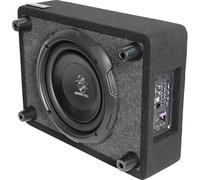 Ground Zero GZCS 25SUB-ACT - Subwoofer attivo, 25 cm, 320/430 Watt, 50-150 Hz, 9-16 Volt, downfire, legno