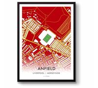 GroundDesigns Liverpool Football Gift - Stampa artistica con mappa dello stadio ANFIELD