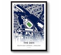 GroundDesigns Mappa artistica dello stadio del Milwall FC, senza cornice, formato A3, idea regalo