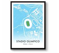 GroundDesigns S.S. LAZIO STADIO OLIMPICO Roma Italia 90 Stadio Art Map Stampa A3