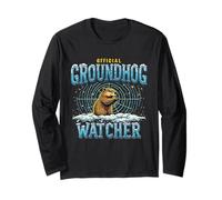 Groundhog Day Funny Primavera Previsioni Meteo Maglia a Manica