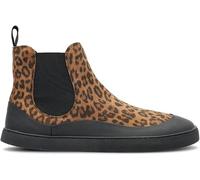 GROUNDIES Sienna - Stivaletti a piedi nudi in pelle nabuk e gomma, con inserti elasticizzati e suola flessibile TrueSense GS1, Leo nero, 36 EU