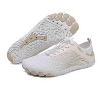 Grounding Shoes with Copper, Barefoot Shoes for Women Men, Hike Footwear Waterproof Trail Running (White,44)