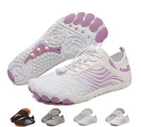 Grounding Shoes with Copper for Men Women, Waterproof Non-Slip Barefoot Hiking & Outdoor Shoes, Quick-Dry, Wide Toe, Orthopedic Comfort for Travel, Beach, & Trail Running (H02-Purple,38.5)
