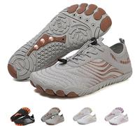 Grounding Shoes with Copper for Men Women, Waterproof Non-Slip Barefoot Hiking & Outdoor Shoes, Quick-Dry, Wide Toe, Orthopedic Comfort for Travel, Beach, & Trail Running (H02-Brown,41.5)
