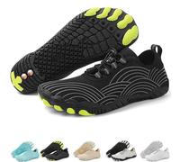 Grounding Shoes with Copper for Men Women, Waterproof Non-Slip Barefoot Hiking & Outdoor Shoes, Quick-Dry, Wide Toe, Orthopedic Comfort for Travel, Beach, & Trail Running (H01-Black,38.5)
