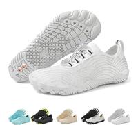 Grounding Shoes with Copper for Men Women, Waterproof Non-Slip Barefoot Hiking & Outdoor Shoes, Quick-Dry, Wide Toe, Orthopedic Comfort for Travel, Beach, & Trail Running (H01-White,41.5)