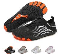 Grounding Shoes with Copper for Men Women, Waterproof Non-Slip Barefoot Hiking & Outdoor Shoes, Quick-Dry, Wide Toe, Orthopedic Comfort for Travel, Beach, & Trail Running (H02-Black,41.5)