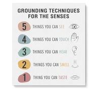 Grounding Technique Mental Health Poster, Therapy Office Decor Gift for Counselors & Teachers(Framed,08x12inch(20x30cm))